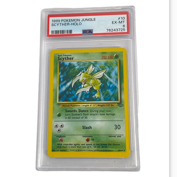 Pokemon Other - Pokémon 1999 Pokémon Jungle 10 Scyther Holo EX - MT PSA 6
